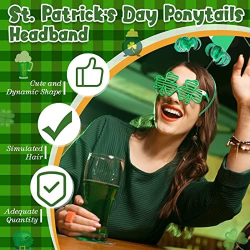 Queekay 12 kom St Patrick Dan traka za glavu plastike zelene kose Bopper St Patrick Dan dodatna oprema St Patrick Hair Band Festival