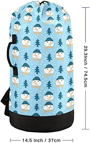 Zimski snjegović Tree Božićna torba za pranje veša za teške uslove rada ruksak za pranje veša sa naramenicama i ručkama putna torba