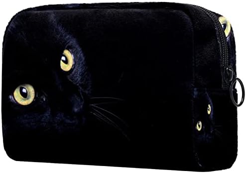 Tbouobt Torba za šminku Travel Cosmetic Bag torbica torbica sa patentnim zatvaračem, crna mačka životinja