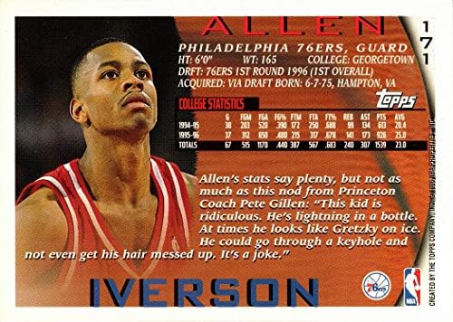 1996-97 TOPPS Košarka 171 Allen Iverson Rookie kartica