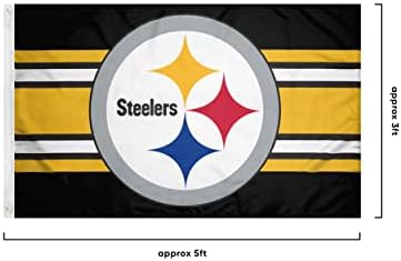 Pittsburgh Steelers NFL Big Logo Team Striperička vodoravna zastava