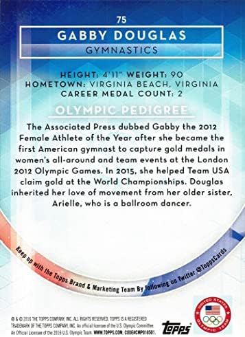 Olimpijada TOPPS 75 Gabby Douglas Team USA Gimnastics Card