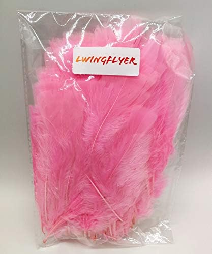 100kom Pink puretina Flat Feathers 4-6 inčni Fluffy perje za zanate maske kape dekoracija Dream Catchers Vjenčanje Party dekoracija