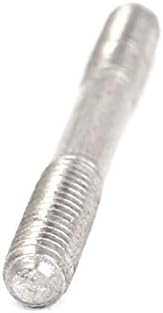 X-dree m4x35mm nehrđajući čelik dvostruki završni vijak vijak srebrni ton 5pcs (m4x35mm Tornillo de tornillo roscado de doble extrem
