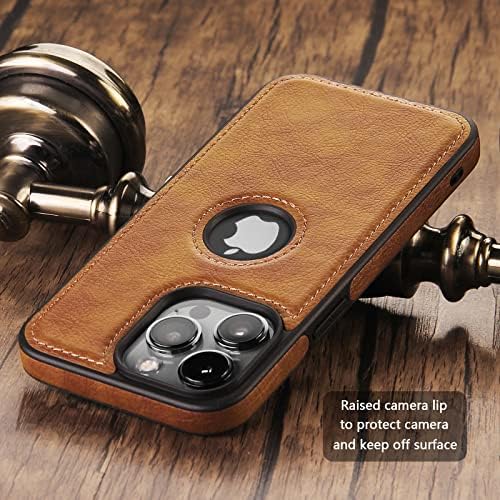 USLOGAN za iPhone 14 Pro Max Case Veganska koža Tanak luksuzni elegantan vintage telefon 2022 6,7 inča