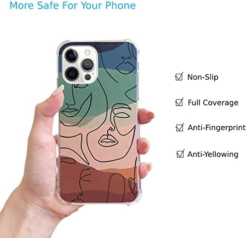 Nebruski Colorful Line lica Kompatibilna s iPhoneom 13, estetskom apstraktnom futrolom za tinejdžere žene, Trendy Soft TPU branik
