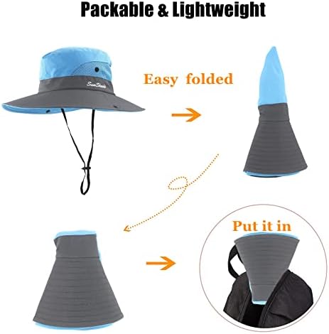 AJG ženski šešir za sunčanje sa rupom od Ponytaita Wide Brim UV zaštita Pakirajte kašiku kašika na otvorenom na plaži