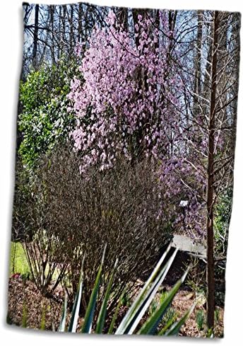 3drozni dodir ružičaste je proljetno drvo trešnje svježe cvjetanje - ručnici