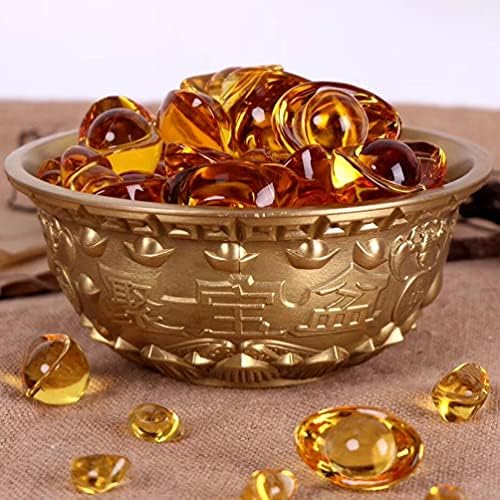 Ipetboom Početna Dekor Bakrena posuda Zlatna posuda za suđe sa bombonom, 1pc Feng Shui Money Bowl Treasures Bowl Ornament Golden Cornucopia