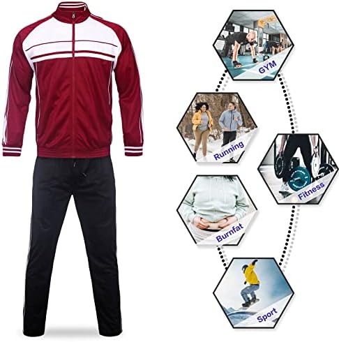 Megub Muška odjeća 2 komada Postavite puni zatvarač gore za jogging odijela i zimske atletske skupove s kapuljačom za muškarce