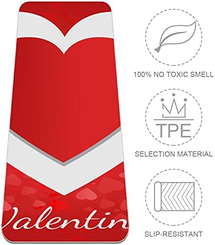 Siebzeh Lover's Day Red Love Heart Pattern Premium Thick Yoga Mat Eco Friendly Rubber Health & amp; fitnes non Slip Mat za sve vrste vježbe joge i pilatesa