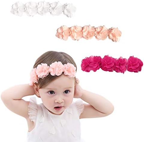 Cvjetna kruna dječje trake za glavu novorođene cvjetne rođendanske trake za 4-24 mjeseca