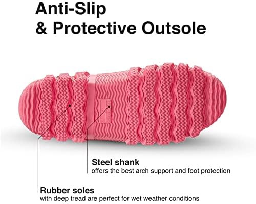 Tidewe gumene čizme za žene Višesezonske, vodootporne čizme za kišu sa čeličnom drškom, 6mm neoprenske izdržljive gumene lovačke čizme