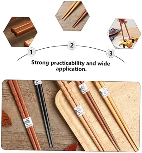 Cabilock 5 parovi set putnički štapići Korejski štapići prenosni pribor Postavi prirodni drveni štapići za višekratni čepići na prirodni
