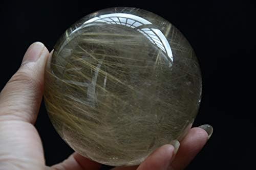 Real Tibetanska visoka visina zlatna zlatna francuska kristalna kvarcna sfera Orb 2,95 inča Duhovni reiki Izlječenje