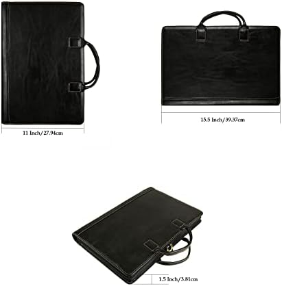Gzrhkj ulje vosak koža Portfolio za muškarce & amp; žene, 8,5 × 14-inčni pravni Pad Padfolio Clipboard Folder sa ručkom, personalizirani