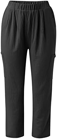 Ljetne duge ženske pantalone visoke struk Solid boja Lako duge pantalone Devet minuta pantalona na plaži pantalone rade