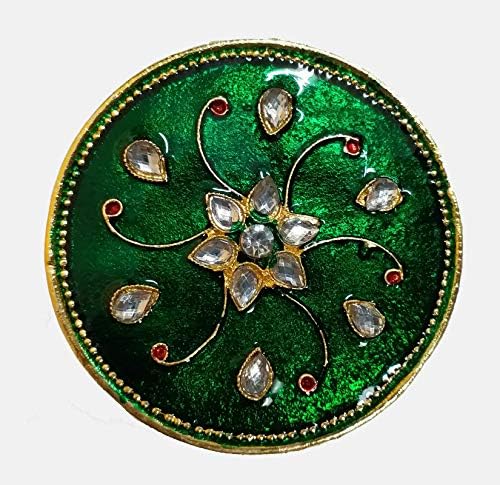 Dekorativni metalni rangoli sa Lotusom / Meenakari / Multi Color / 10x10inch od indijskog kolekcionarskog