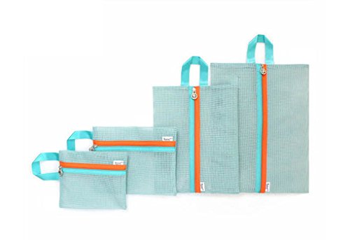 4pcs / set Travel Mrežne vrećice za pohranu Prijenosni patentni zatvarač Torba za toaletni okvir Tidy prtljage Kockice Organizator