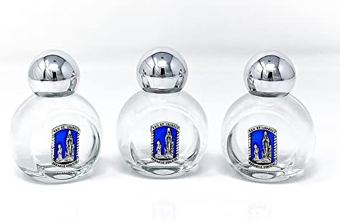 Lourdes Boce sa svetim vodom - 3 okrugle plave ovalne boce napunjene originalnom svetom vodom plus lourdes molitvena kartica