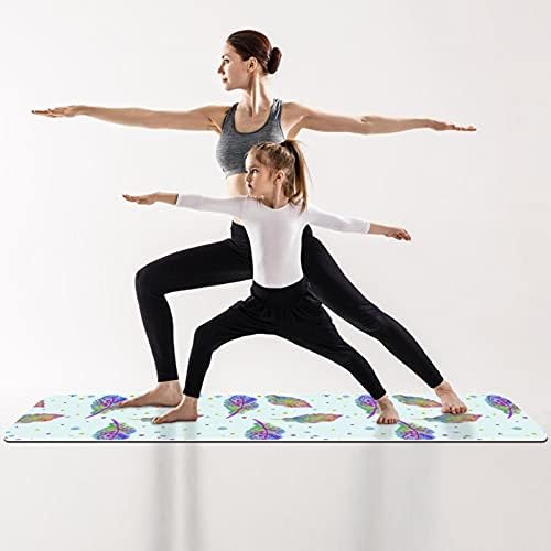 6mm ekstra debela prostirka za jogu, akvarel boemski otisak perja ekološki prihvatljivi TPE otirači za vježbanje Pilates Mat sa za jogu, trening, osnovnu kondiciju i vježbe na podu, muškarci & žene