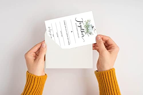 Kartice za vjenčanje sa kovertama - jesenja zelenilo od bundeve puni u praznim mladenskim tušem Pozovite kartice, party i prijemne