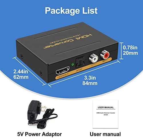 HDMI audio ekstraktor 4k HDMI do optičkog tromjesečnog pretvorbe od 3,5 mm Audio adapter RCA l / R stereo izlazni nosač 4K30Hz Dolby