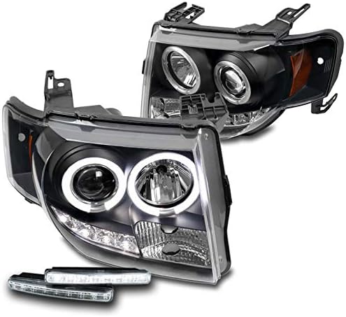 ZMAUTOPARTS LED Halo projektor farovi prednja svjetla Crna w / 6 Bijela DRL svjetla kompatibilna sa Ford Escape 2008-2012