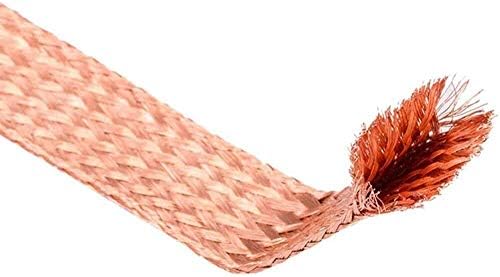 Nianxinn Copper Braid Wire Flat Copper Braid Cable 2m / 6. 56ft gola Cu pletena navlaka visoke fleksibilnosti za spajanje žice za