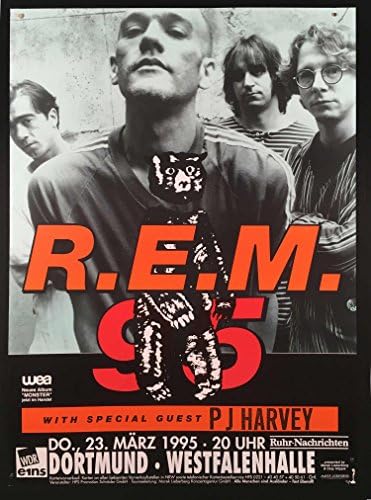 R.e.m. PJ Harvey Nemački autobus uvezeni REM poster Dortmund Westfalenhalle 1995