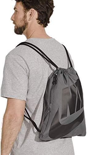 Nike Heritage Teretana, Ruksak za crtanje i torbu za teretanu sa cinch vrećom za zatvaranje i trake za udobnost, crno / bijelo / bijelo
