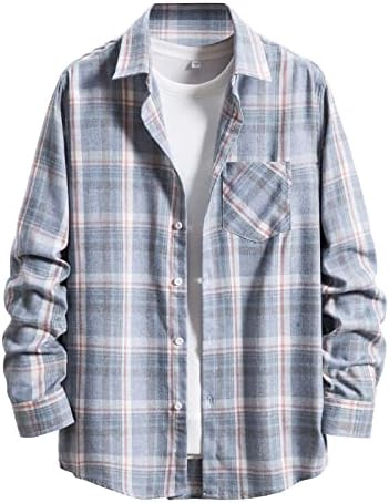 XZHDD plaćene majice za muške, proljeće s dugim rukavima od ispisanog gumba dolje tinejdžeri moda tanka fit casual majica