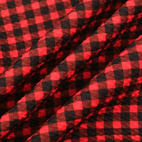 David Angie crni crveni karirani metak teksturirana Liverpool tkanina 4-smjerna rastezljiva Spandex pletena tkanina pored dvorišta za mašne za kosu Izrada traka za glavu