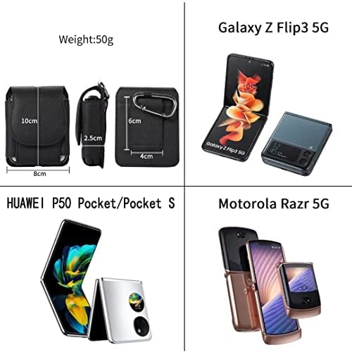 Pokrivanje telefona Pravi kožni kaiš fulster za Samsung Galaxy Z Flip 4 5g / z Flip 3 / Motorola Razr 2019 / Huawei P50 džepni S,