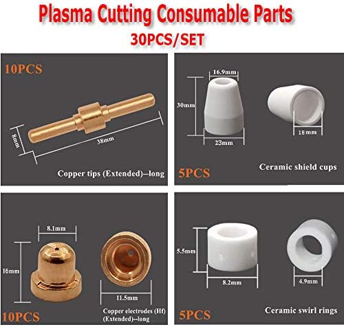 Potrošni materijal za rezanje plazma, PT31 Potrošni materijal Pribor za rezač plazme, uklapa se za CUT30 CUT40 CUT50 CT416 CT520,