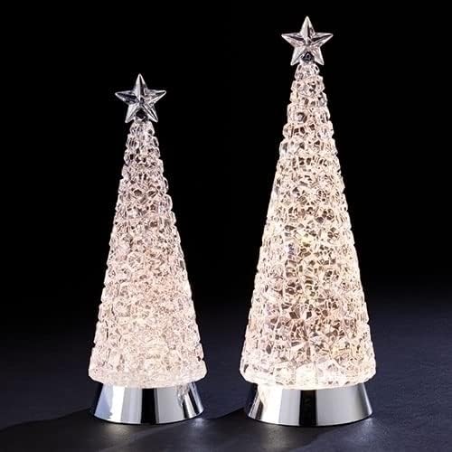 Božićna by Roman Inc., Confetti Lites Collection, 12-14 H 2pc St. Cube Swirl Confetti Light Tree, fenjer, Snow Globe, Kuća za odmor