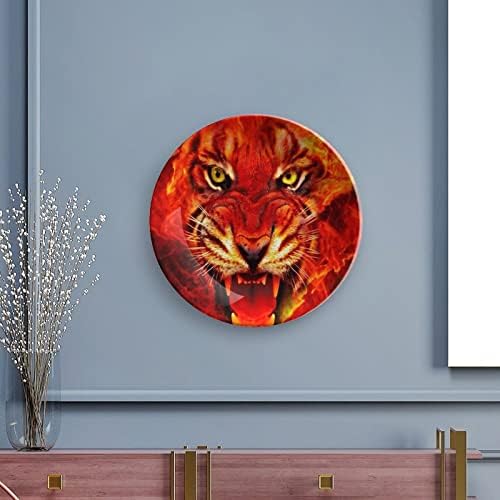 Životinjske tigraste like keramičke ukrasne ploče sa postoljenim kineskim visećim ormarima za desertne ploče