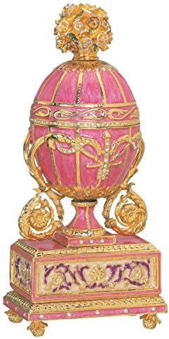 Dizajn Toscano the St. Petersburg carska kolekcija Romanov stil emajlirana katrina jaja, ružičasta