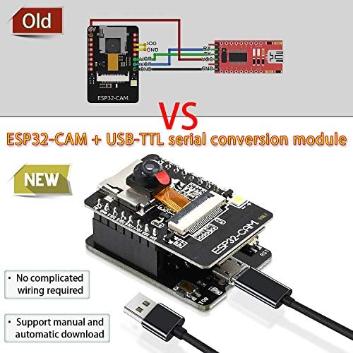 AIDEESEN ESP32-CAM W-BT Board ESP32-CAM-MB Micro USB do serijskog porta CH-340G sa OV2640 2MP modul kamere Dual Mode + 2pcs OV2640