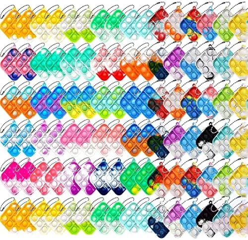 100pcs slučajna boja mini pop ključ za fidget Toy Push Bubble pop silikonski stisak senzorne igračke čine zabavu za djecu anksioznost