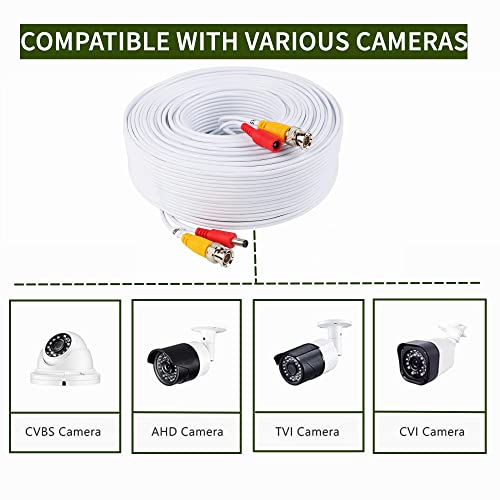 Fite na bijelom 100FT BNC produžnom kablu kompatibilan sa Q-SEE QTH8056D 1080p HD kupolom sigurnosnom kamerom