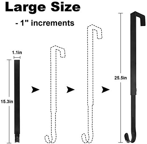 Gamexcel Podesivi venski vešalica za ulazna vrata od 15-25 inča - 22 lbs veće vješalice na vratima Božićni vijenci ukrasi Jednostruka