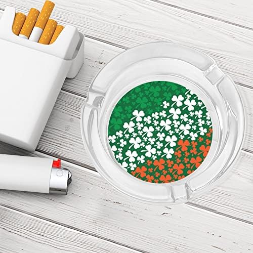 Irska zastava Shamrock uzorak okrugli stakleni pepeljarski držač za cigarete kućište slatko pušenje pepela