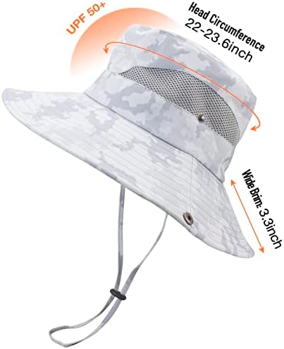 Muška kapa za sunce na otvorenom UPF50+ mrežasta Safari kapa sa širokim obodom sklopivi vodootporni Boonie šeširi za pecanje