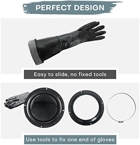 Flkqc gumene rukavice za pesku | 1 par 23.6 Komplet za zaštitu eksplozije sa 2 držača rukavica i metalnim stezaljkama | pogodna za