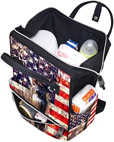 Guerotkr putni ruksak, torba za pelene, ruksak pelene, američka zastava i jeleni