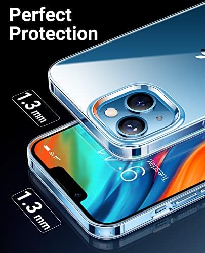 Torras Crystal Clear iPhone 13 mini futrola, ultra tanki Slim Fit telefonski slučajevi za iPhone 13 mini, [LONG-a jasnoće] Mekani